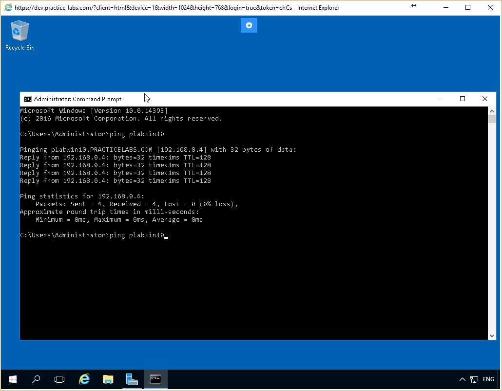 Figure 2.9 Screenshot of the PLABDC01 desktop